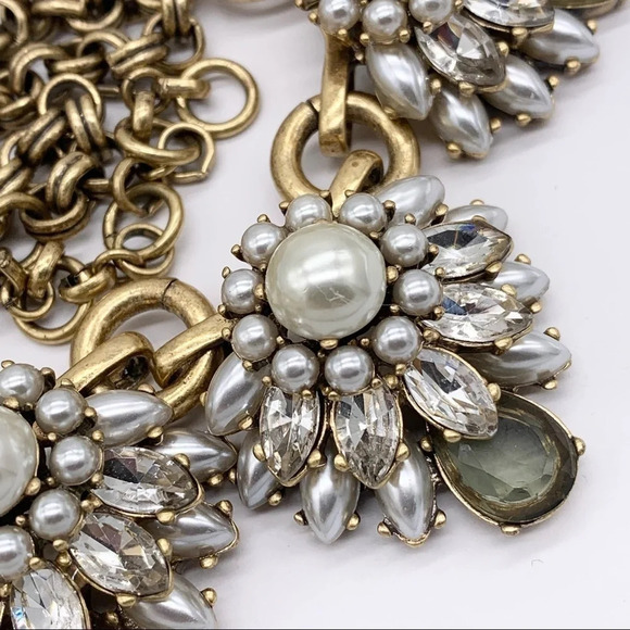 J. Crew Pearl and Jeweled Clusters Necklace - Picture 3 of 4